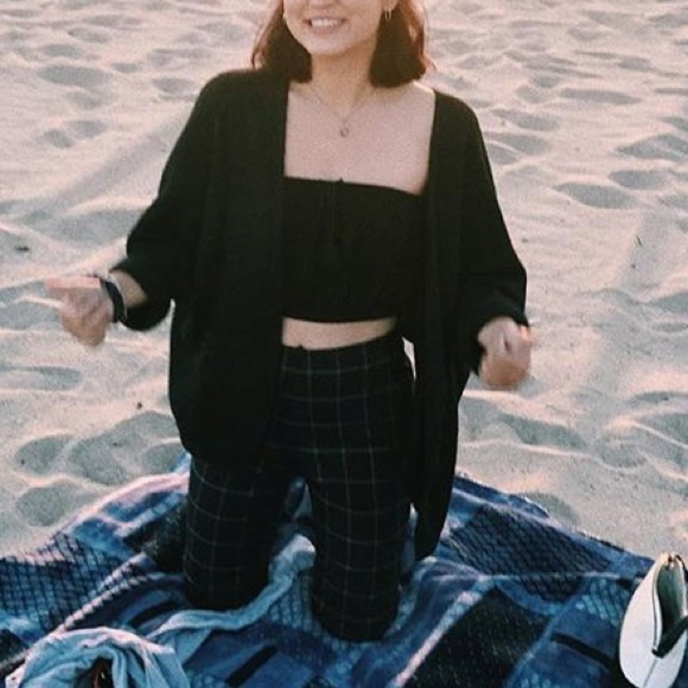 modeling the cardigan!